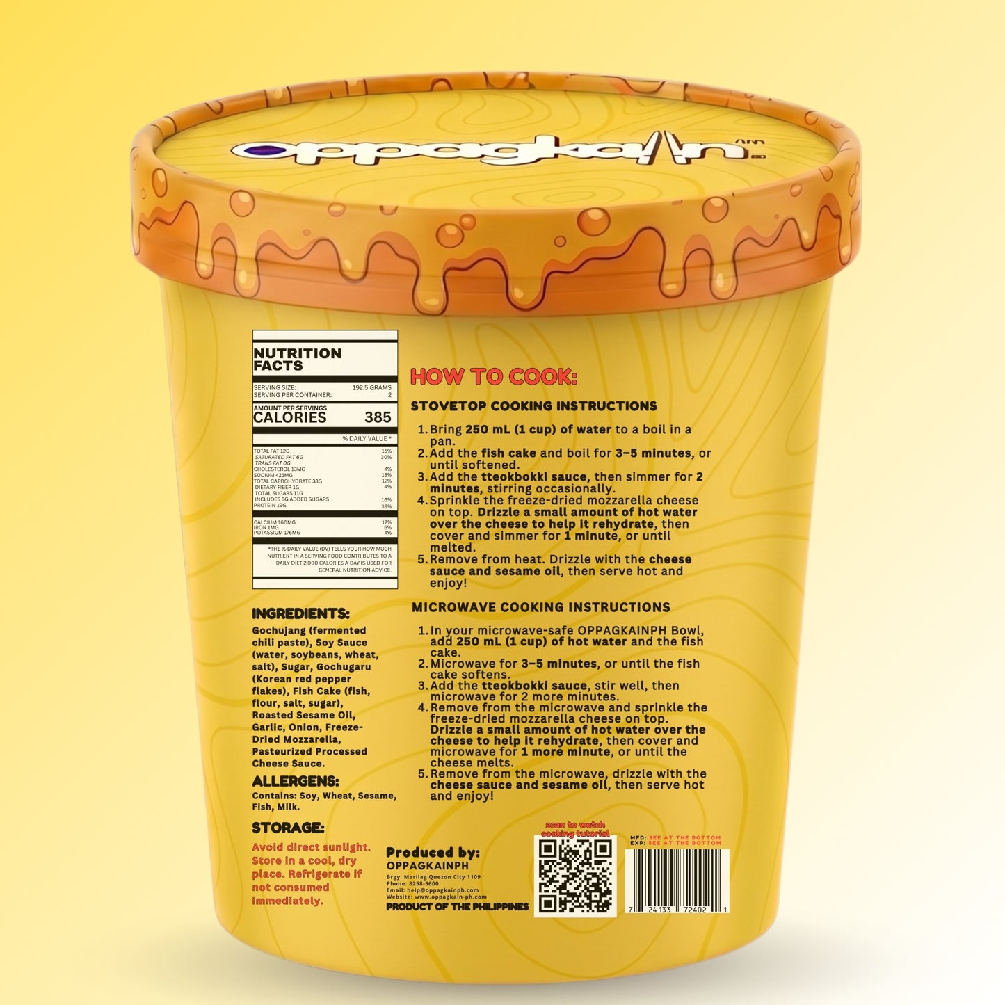 OPPAGKAINPH Ready to Cook Cheesy Fish Cake 385 grams